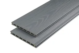 Kovalex Terrassendielen Komplettset WPC XL Hohlkammer steingrau 20 x 190 mm 0