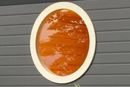 Karibu Saunafenster rund 80 cm klarglas / elfenbein 0