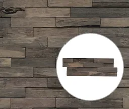 INDO Echtholz Wandverkleidung 3D Holzverblender Driftwood Hevea Bali Sea 0