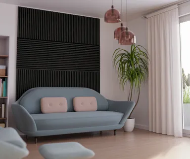 HORI WALL Akustik Dekor Wandpaneele Black Oak Rundstab Quadratisch 2