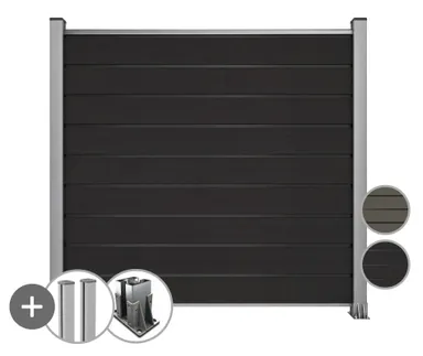HORI Design WPC Sichtschutzzaun Stecksystem Zaun Komplettset 0