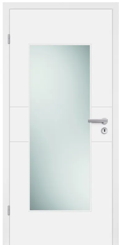 HORI Zimmertür Vigo Weißlack RAL9010 mit Lichtausschnitt Eckkante Röhrenspan 0