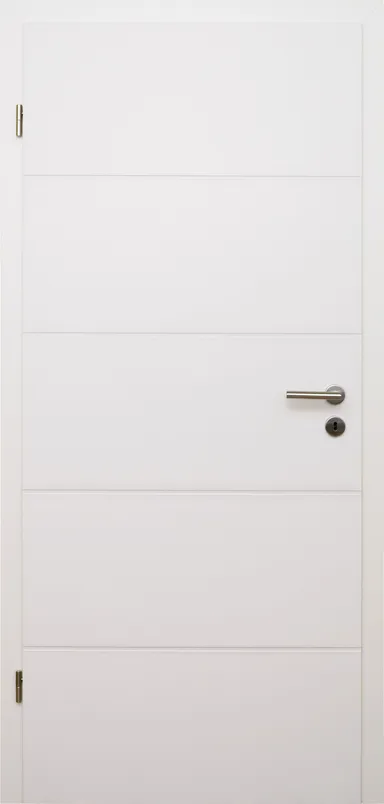 HORI Zimmertür Komplettset Valencia Weißlack RAL9010 Röhrenspan Eckkante 0