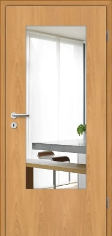 HORI Zimmertür CPL Buche mit Lichtausschnitt Röhrenspan Rundkante 0