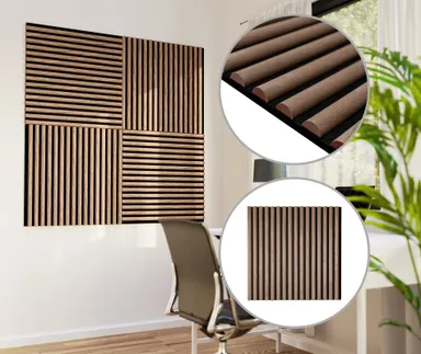 HORI WALL Akustik Dekor Wandpaneele Beige Oak Rundstab Quadratisch 0