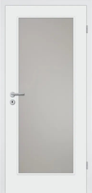 HORI Zimmertür Alicante 1 Weißlack RAL9010 mit Lichtausschnitt Röhrenspan Eckkante 0