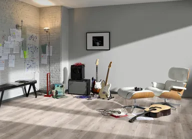 PARADOR Klick-Vinylboden SPC Basic 5.3 Eiche grau geweißt gebürstete Struktur Landhausdiele 5
