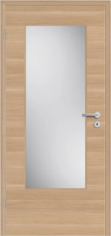 HORI Zimmertür CPL Eiche natur quer strukturiert mit Lichtausschnitt Röhrenspan Rundkante 0