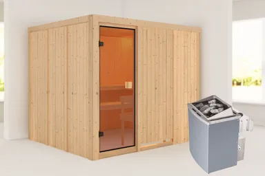 Woodfeeling Massivholz-Sauna Nybro Fronteinstieg 68 mm 0