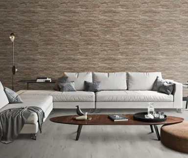 INDO Echtholz Wandverkleidung 3D Holzverblender Teak Diamond Ancient Grey 1