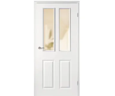 HORI Zimmertür Estella 4 Signalweiß RAL9003 mit Lichtausschnitt Röhrenspan Designkante ohne Schlüssellochbohrung 0