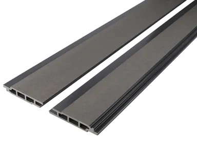 HORI WPC Fassadenverkleidung Hohlkammer grau glatt/gebürstet 129x20mm 1