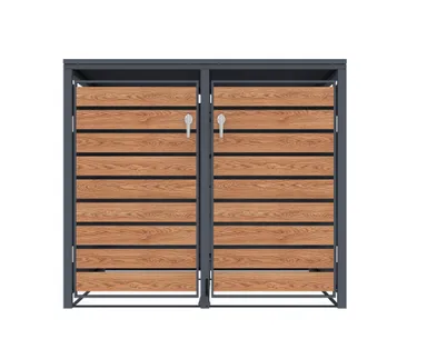 HORI Mülltonnenbox Cleanman 3 Wood mit Fuß Pedal 1