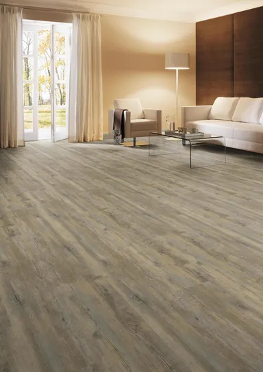 HORI Klick-Vinylboden HDF Eiche Patina gebürstet Landhausdiele 0