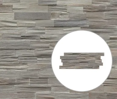 INDO Echtholz Wandverkleidung 3D Holzverblender Axewood White wash 0