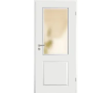 HORI Zimmertür Estella 2 Signalweiß RAL9003 mit Lichtausschnitt Röhrenspan Designkante 0