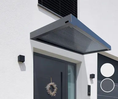 Gutta Vordach Haustür BS PLUS 3D-Line aluminium RAL 9016 Aluminium  0
