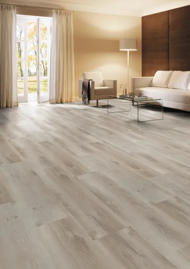 HORI Klick-Vinylboden HDF Eiche Elbe gebürstet Landhausdiele 0