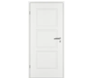 PRÜM Zimmertür Komplettset ELEGANCE MODENA M3 Weißlack RAL 9016 Röhrenspan kleine Rundkante 0