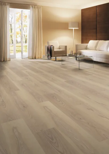 HORI Klick-Vinylboden HDF Esche Weiss gebürstet Landhausdiele 0