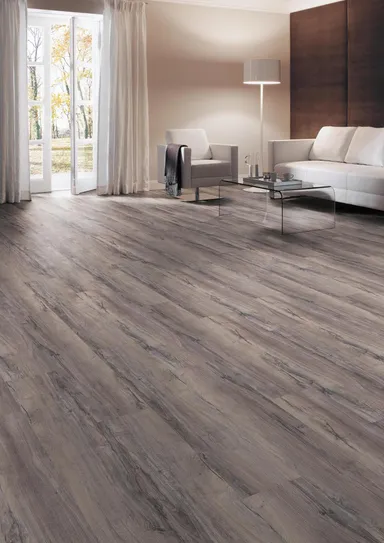 HORI Klick-Vinylboden HDF Eiche Weser gebürstet Landhausdiele 0