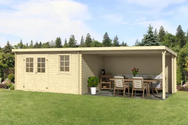 Lasita Maja Gartenhaus Reno mit Anbau 0