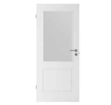 HORI Zimmertür Alicante 2 Weißlack RAL9003 mit Lichtausschnitt Röhrenspan Designkante 0