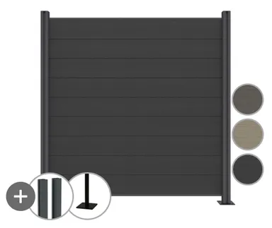 HORI WPC Sichtschutzzaun Stecksystem Safety Schutzummantelung Komplettset 0