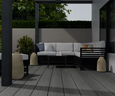 HORI Terrassendielen WPC Maui-Style XXL Massiv grau tiefe Holzstruktur + geriffelt 17 x 220 mm 0