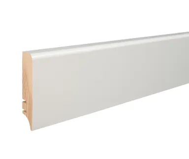 HORI Massivholzkern- Sockelleiste Designkante Weiß foliert RAL 9010 1