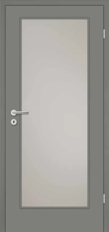 HORI Zimmertür Alicante 1 Lavagrau RAL7037 mit Lichtausschnitt Röhrenspan Designkante 0