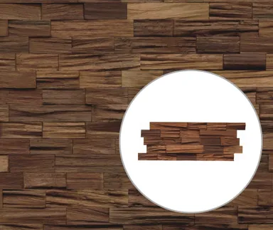 INDO Echtholz Wandverkleidung 3D Holzverblender Axewood Coffee 0