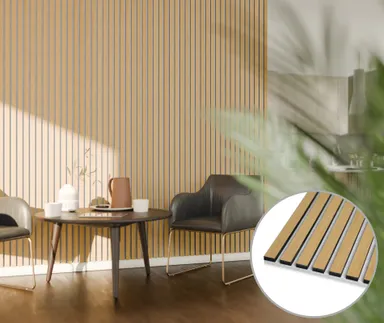 HORI Dekor Akustikpaneel Nature oiled Oak auf Filz Beige 0