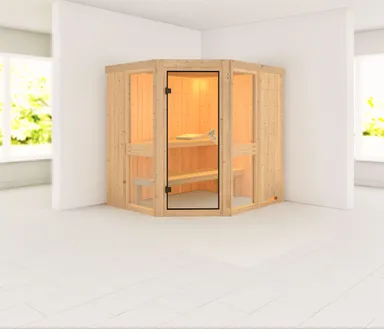 Karibu System-Sauna Amelia 1 Eckeinstieg 68 mm 0