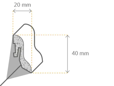 HORI MDF-Kern Sockelleiste Gletscherweiß Grundierfolie ähnlich RAL 9016 Classic Profil 1