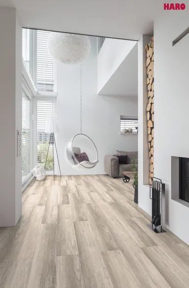 Haro Disano Saphir PVC freier Designboden Country Eiche grau rustikal strukturiert Landhausdiele 4