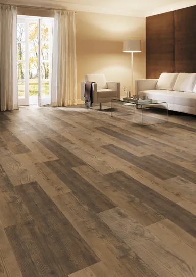 HORI Klick-Vinylboden HDF Kiefer Lahn gebürstet Landhausdiele 0