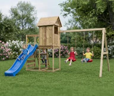 HORI Spielturm Ben, KDI grün mit 2 Schaukeln und Rutsche blau 0