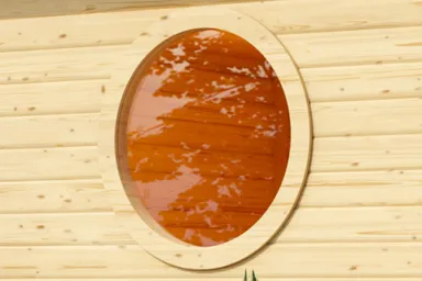 Karibu Saunafenster rund 80 cm klarglas / natur 0