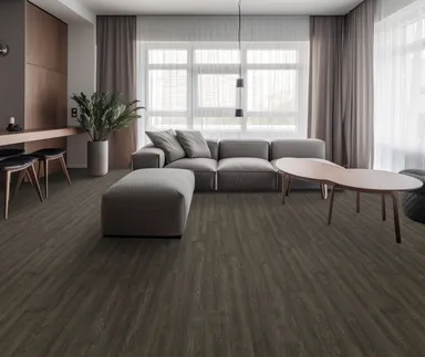 HORI Klick-Hartvinylboden Rigid SPC Eiche William McKinley dunkelbraun Landhausdiele Holzstruktur 0