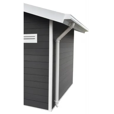 HORI Regenrinnen-Set für WPC Gartenhaus mit Satteldach 0