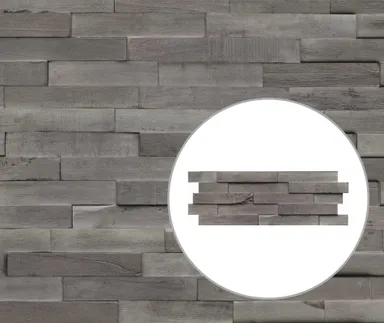 INDO Echtholz Wandverkleidung 3D Holzverblender Driftwood Hevea Salis Sea 0