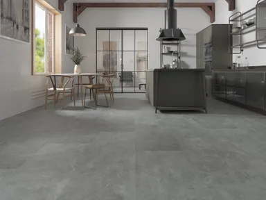 HORI Klick-Hartvinylboden Rigid SPC XXL Fliesenformat Pelle di Elefante Steinstruktur 0