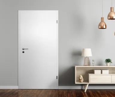 HORI Zimmertür Komplettset Weißlack  RAL9010 Wabe Eckkante 1