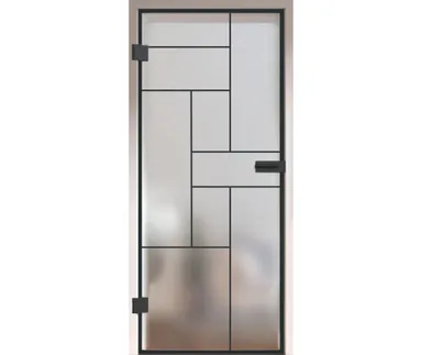 HORI Glastür Loft Premium Cubes satiniert ESG 8 mm 1