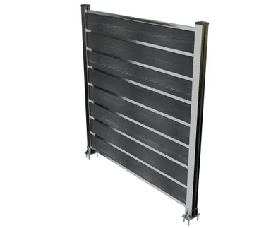 HORI Wood-Design WPC Sichtschutzzaun Stecksystem Streifen Design Zaun Komplettset 5