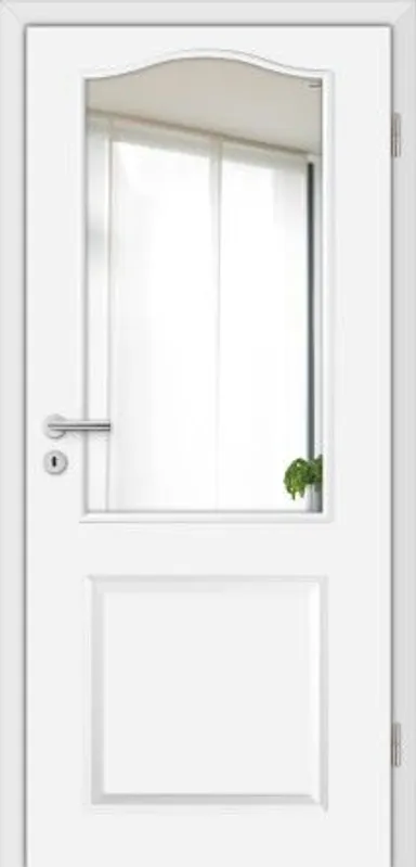 HORI Zimmertür Estella 2B Weißlack RAL9010 mit Lichtausschnitt Röhrenspan Rundkante 0