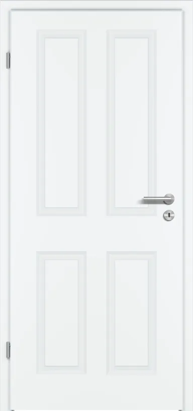 PRÜM Zimmertür Classic CK4 Weißlack RAL9010 Röhrenspanplatten Karnieskante 0