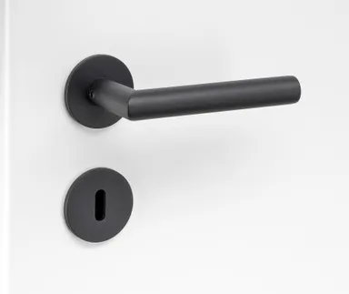 HORI Türgriff L-Form Barcelona Edelstahl schwarz Flachrosetten 0