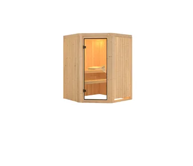 Karibu System-Sauna Asmada Eckeinstieg 68 mm 1